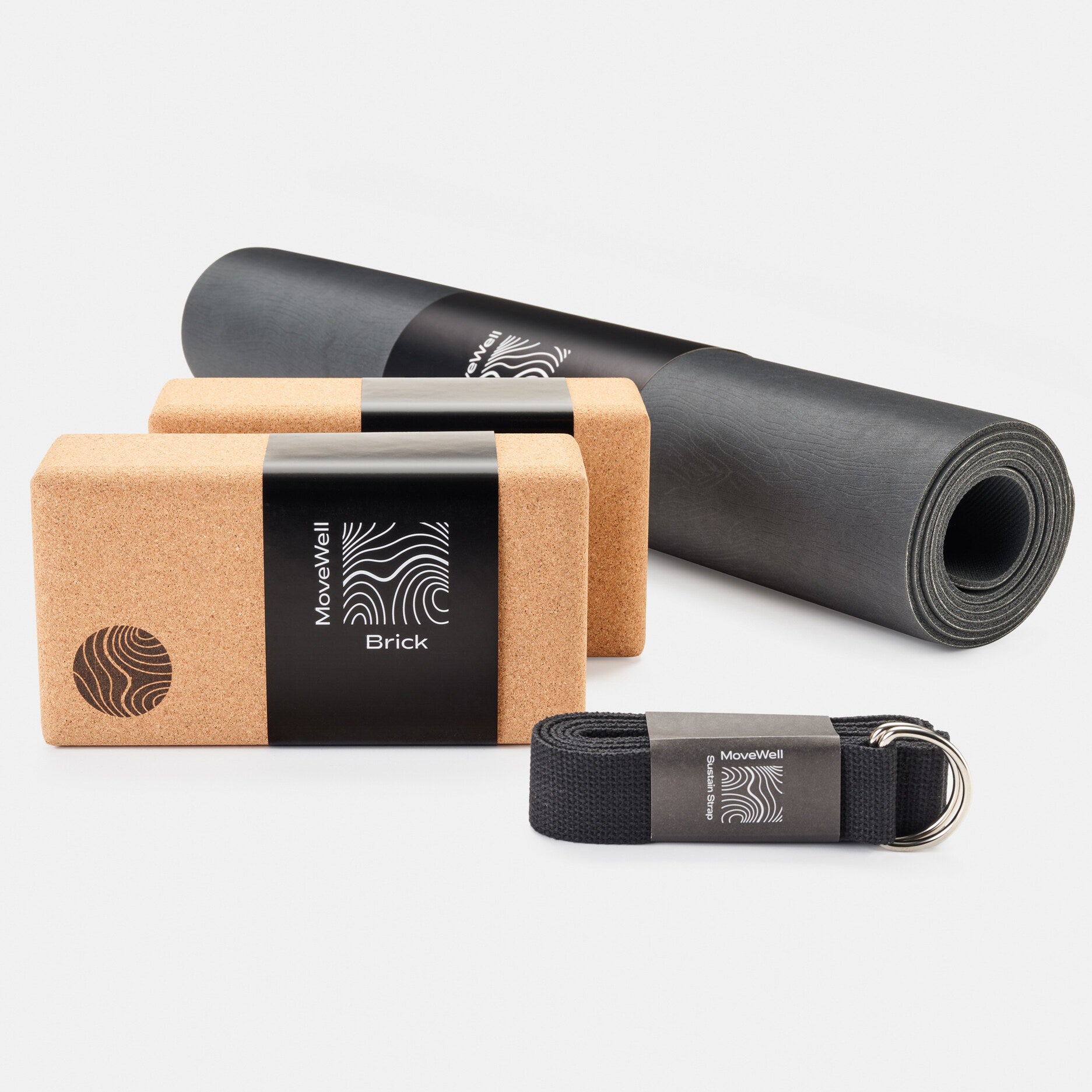 Yoga Bundle - Movement Mat, 2x Bricks, Sustain Strap