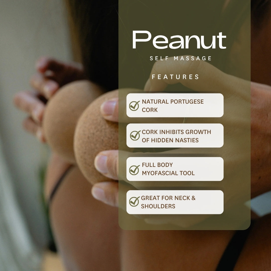 Peanut Self Massage Roller -  100% Cork
