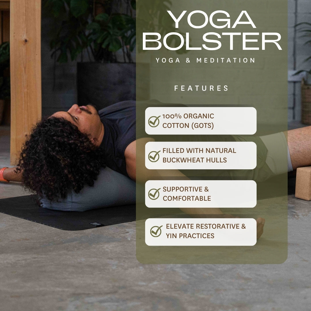 Yoga Bolster - 100% Organic Cotton and Buckwheat